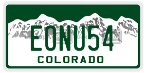 EONU54  license plate in CO