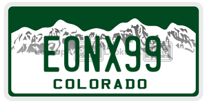 EONX99  license plate in CO