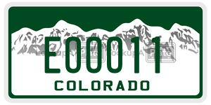 EOOO11  license plate in CO