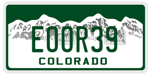 EOOR39  license plate in CO