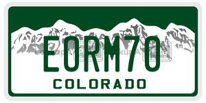 EORM70  license plate in CO