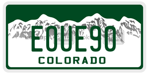 EOUE90  license plate in CO