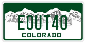 EOUT40  license plate in CO