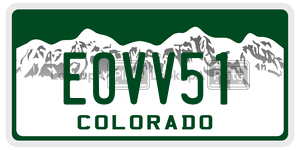 EOVV51  license plate in CO