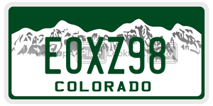 EOXZ98  license plate in CO