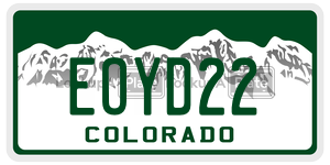 EOYD22  license plate in CO
