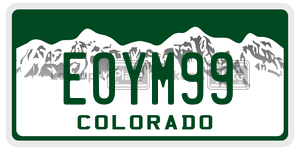 EOYM99  license plate in CO