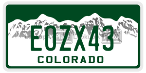 EOZX43  license plate in CO