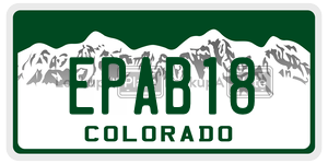 EPAB18  license plate in CO