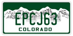 EPCJ63  license plate in CO