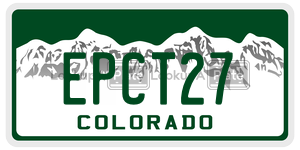EPCT27 license plate in Colorado
