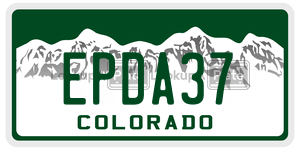 EPDA37  license plate in CO