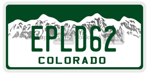 EPLD62  license plate in CO