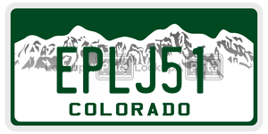 EPLJ51  license plate in CO