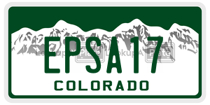 EPSA17 license plate in Colorado