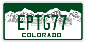 EPTG77  license plate in CO