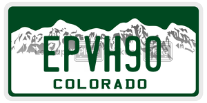 EPVH90  license plate in CO