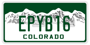 EPYB16  license plate in CO