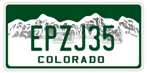 EPZJ35 license plate in Colorado