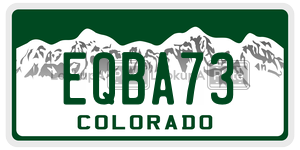 EQBA73  license plate in CO