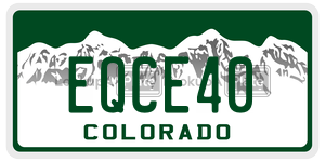 EQCE40  license plate in CO
