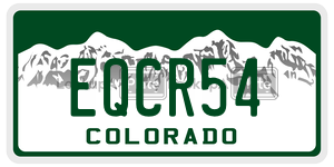 EQCR54  license plate in CO