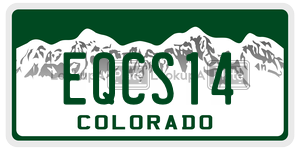 EQCS14  license plate in CO