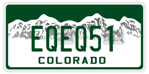 EQEQ51 license plate in Colorado