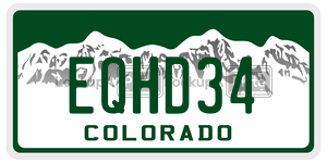 EQHD34 license plate in Colorado
