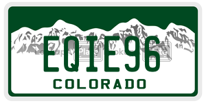 EQIE96  license plate in CO