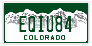 EQIU84  license plate in CO