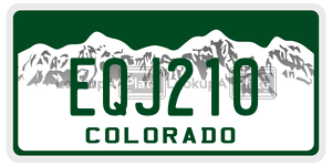 EQJ210  license plate in CO