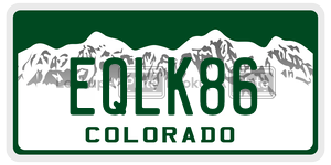 EQLK86  license plate in CO