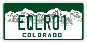 EQLR01  license plate in CO