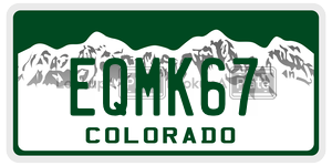 EQMK67 license plate in Colorado