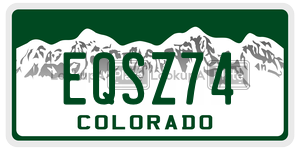 EQSZ74  license plate in CO