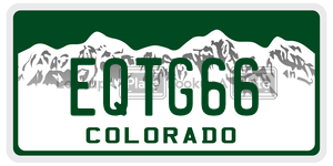 EQTG66  license plate in CO