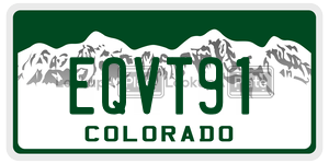 EQVT91  license plate in CO