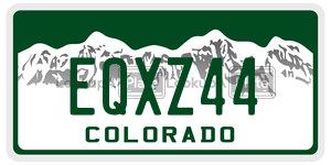 EQXZ44  license plate in CO