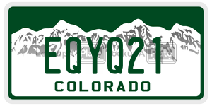 EQYQ21  license plate in CO