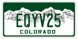 EQYV25  license plate in CO