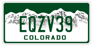 EQZV39  license plate in CO