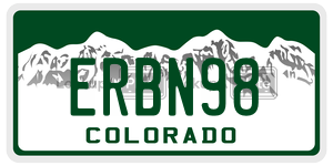 ERBN98  license plate in CO