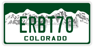 ERBT70  license plate in CO