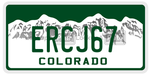 ERCJ67  license plate in CO
