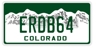 ERDB64  license plate in CO