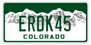 ERDK45  license plate in CO