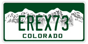 EREX73 license plate in Colorado