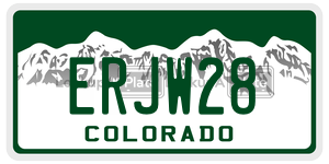ERJW28  license plate in CO