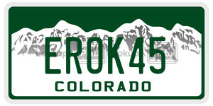 EROK45  license plate in CO